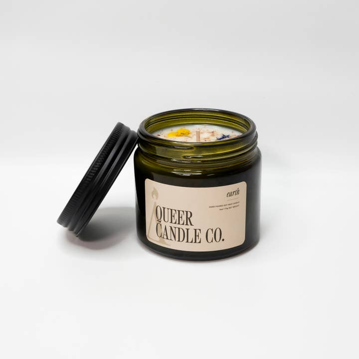 Queer Candle Co. - Wholesale Jar/Filled Candle - Earth (spring seasonal scent)