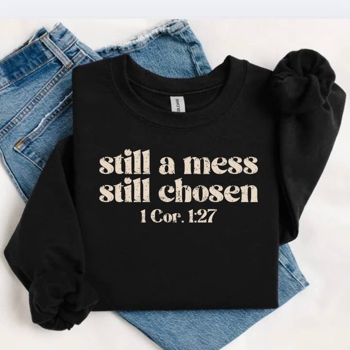 1 Cor 1:27 - crewneck for wholesale by Stay Rooted Company