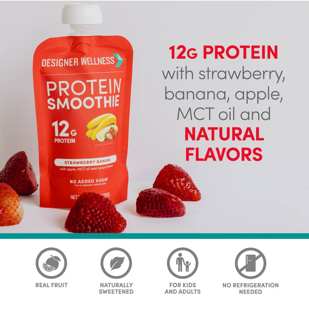 Designer Wellness - Wholesale Powdered Health Drink - Protein Smoothie - Strawberry Banana 12 pack2