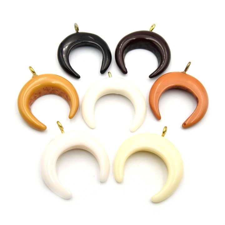 Crescent Pendant Finding Acrylic Colored Focal Boho Pendant for wholesale by Only Beads