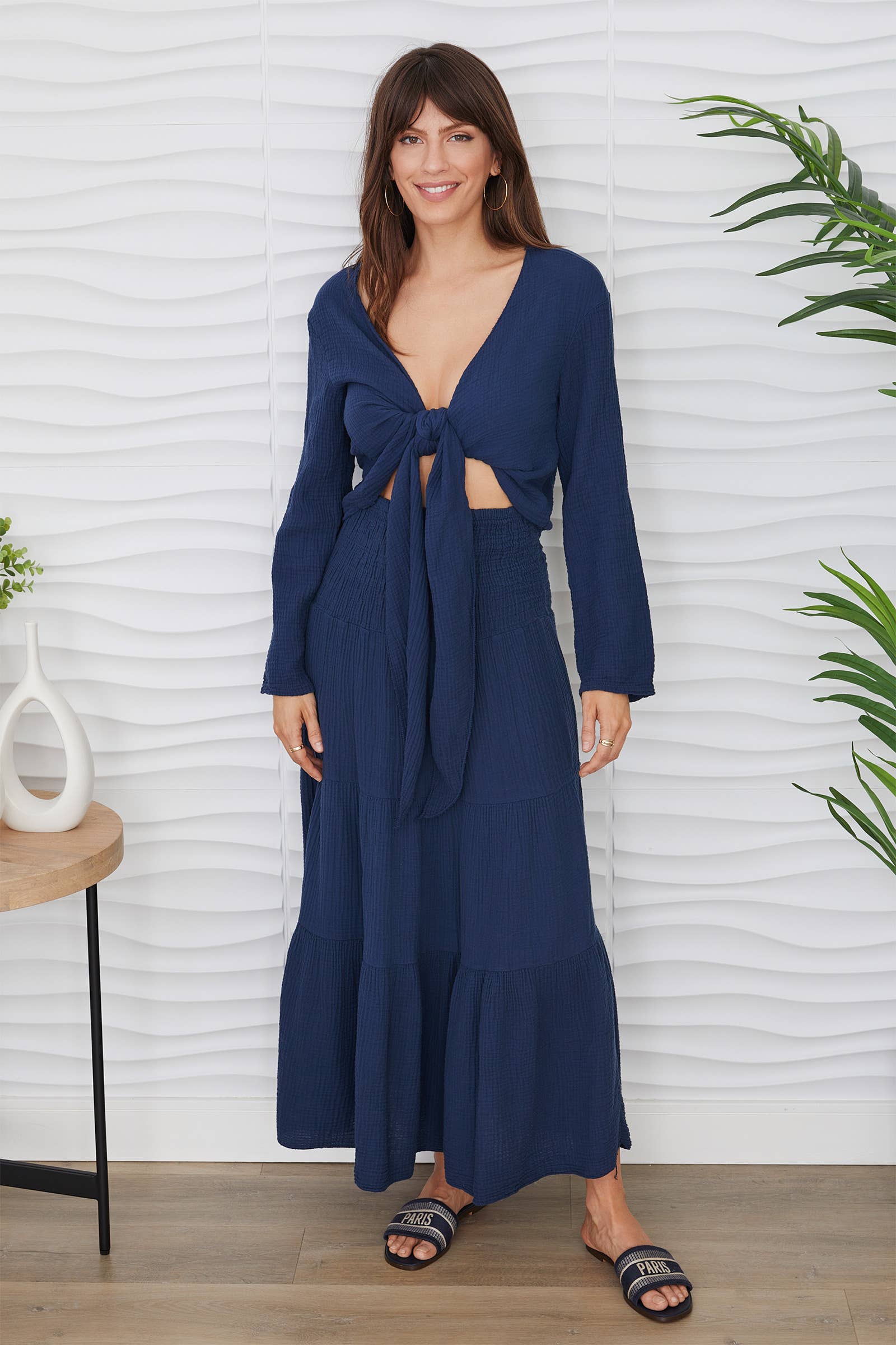 MILIO MILANO - Wholesale Skirt - Women's - TIERED COTTON GAUZE SKIRT (113016)3