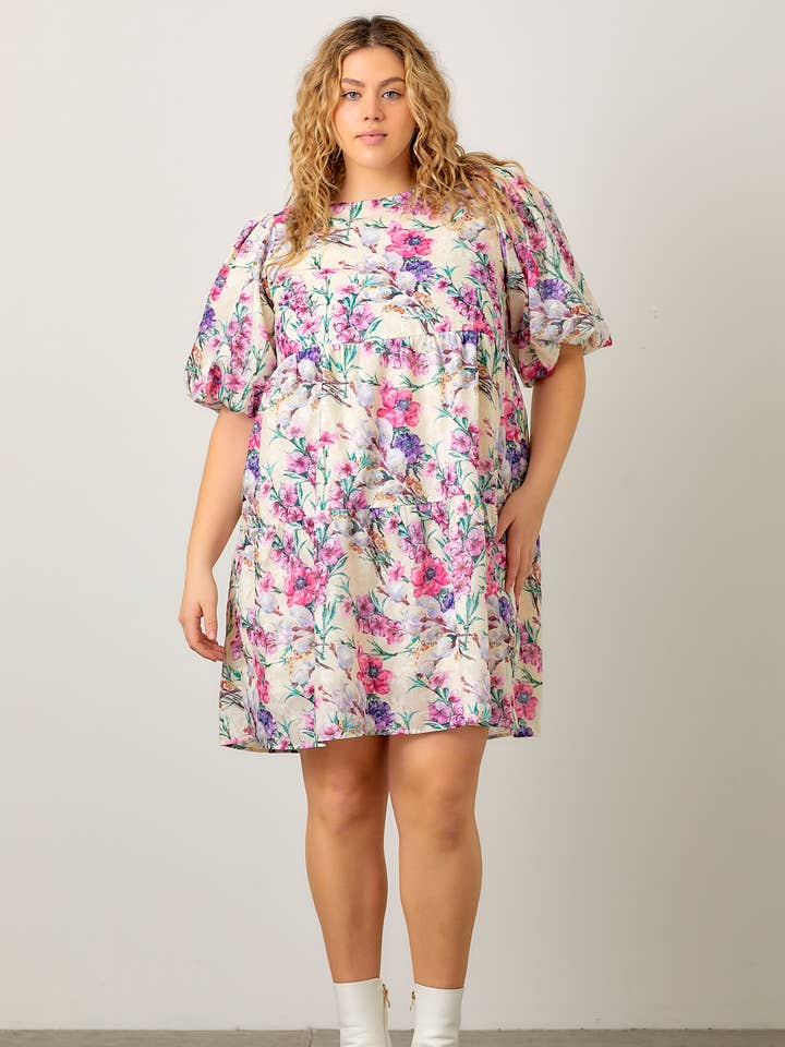 BLOMSTRET BOMULDSBURNOUT KJOLE for engroshandel hos Polagram by Wellmade USA