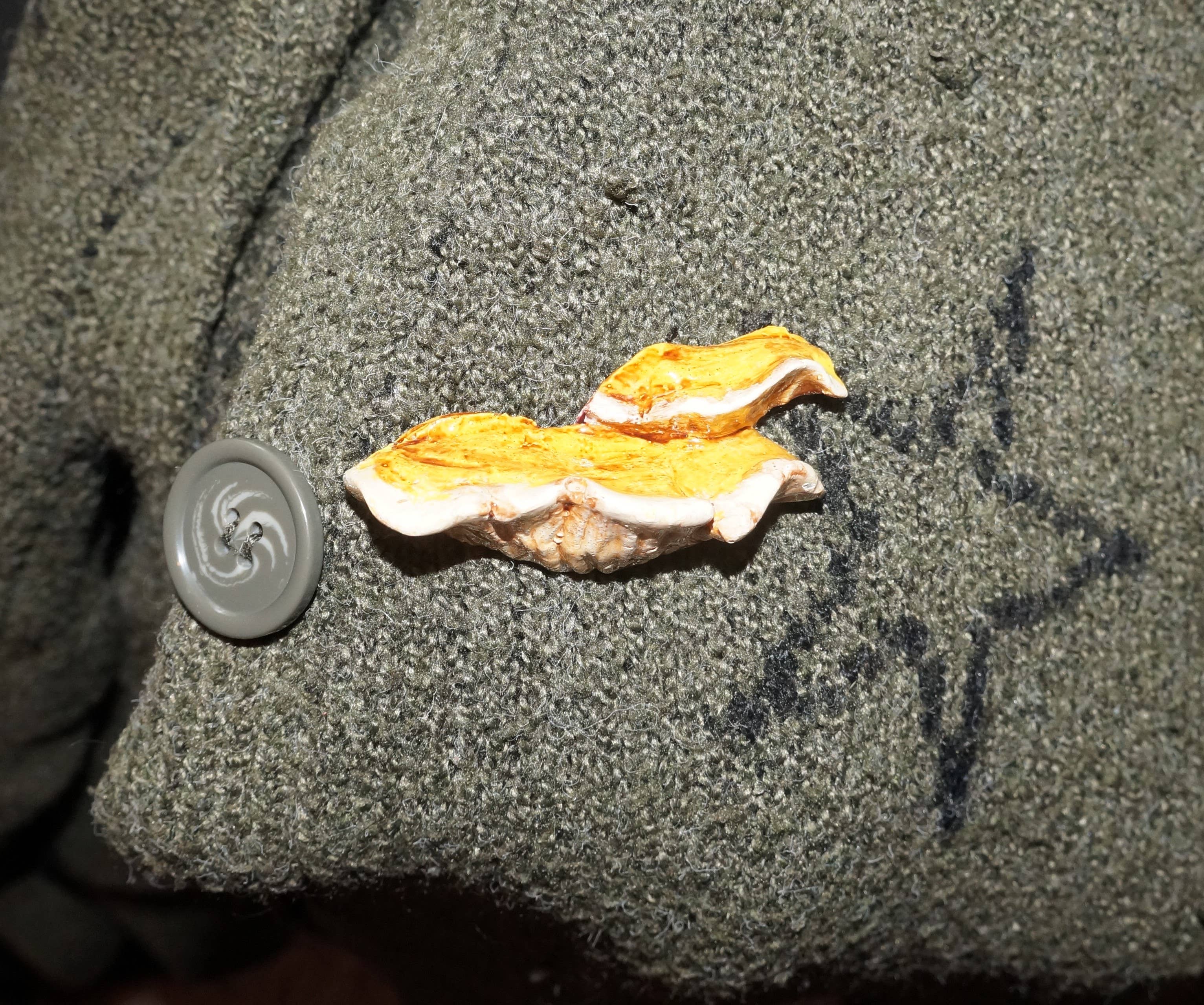 Goblin Grimm Gifts - Wholesale Lapel Pin/Button - Hand sculpted Shelf Mushroom Pins9