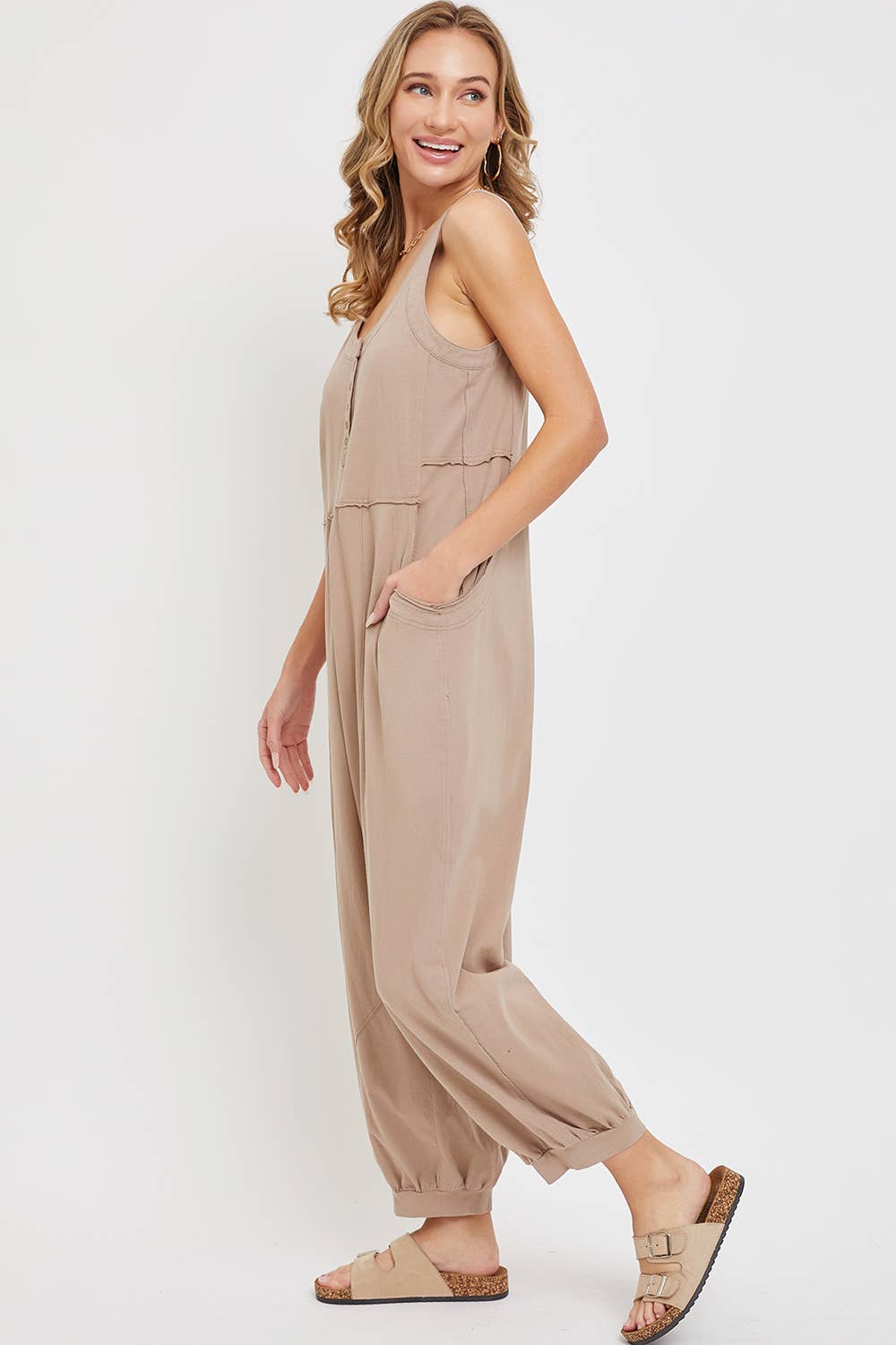 Sweet Lovely by Jen - Wholesale Jumpsuit - Women's - COTTON WASHED SLOUCHY JUMPSUIT14