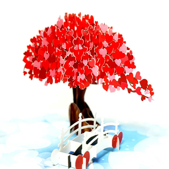 Wonder Paper Art – Engroshandel Valentinsdagskort – Træ af Hjerter Pop Up Kort til Valentinsdag, Jubilæum