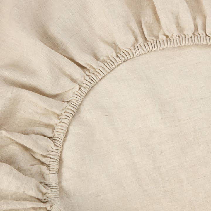 Piglet in Bed USA - Wholesale Fitted Sheet - Oatmeal Linen Blend Fitted Sheet1