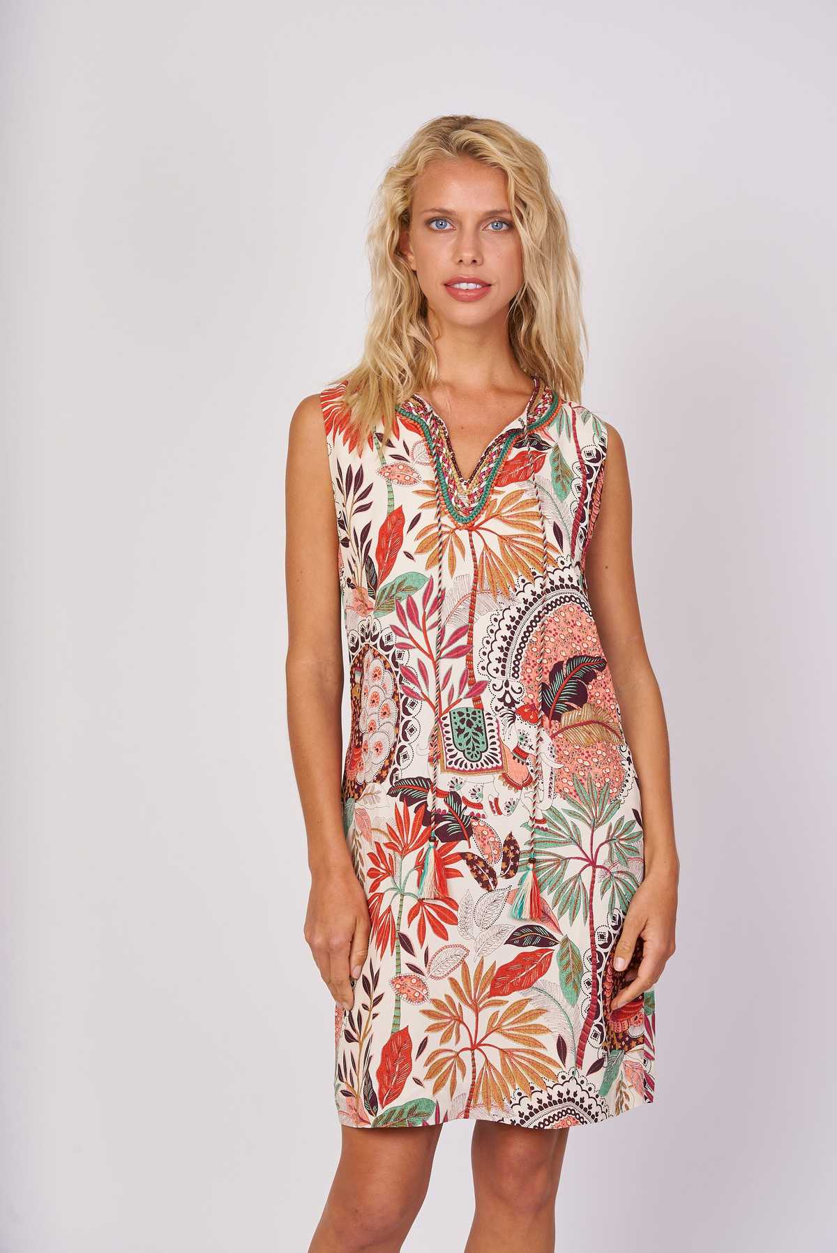 DERHY - Wholesale Dress - Women's - CACHUCHA printed cotton embroidery short dress5