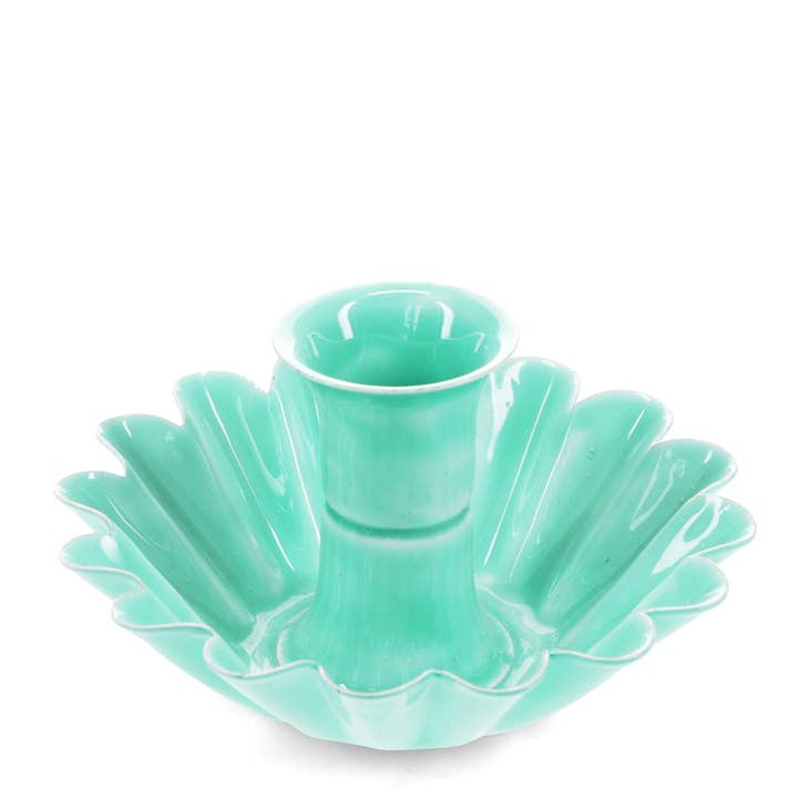 Enamel cupped flower candle holder - Aqua for wholesale by Rex B2B - UK