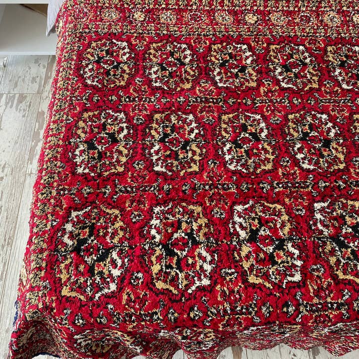 Rustic Remnents - Wholesale Bedding Blanket - Rustic Decor Red Vintage Rare Velvet Colorful Cherub