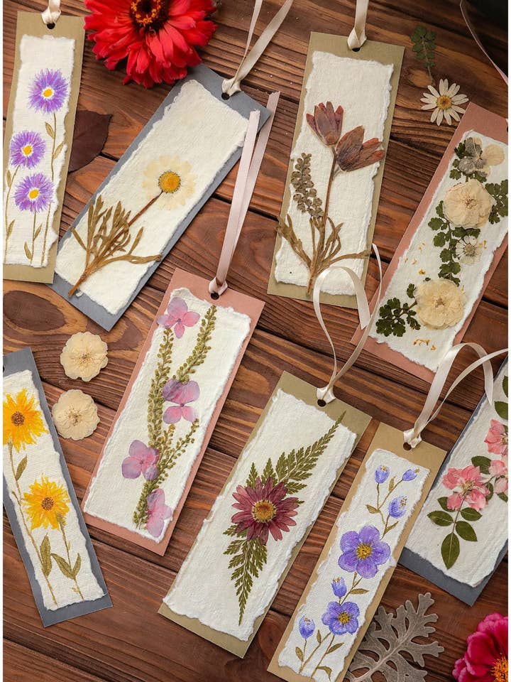 Gør-det-selv blomsterbogmærkesæt for engroshandel hos Ley Amber Collective