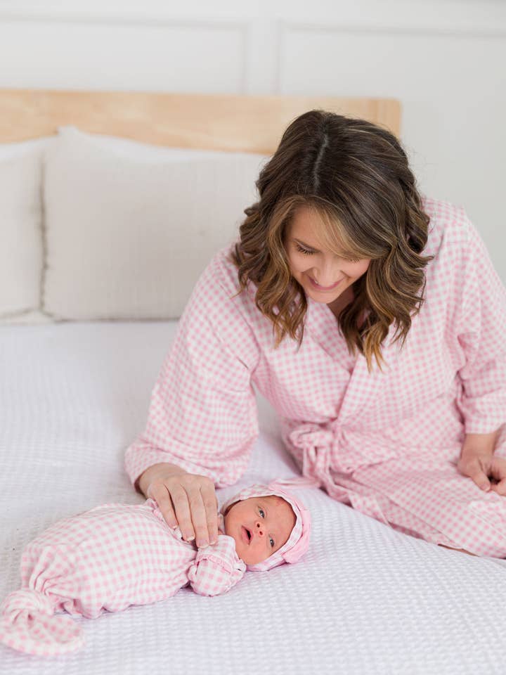 SoftSnooze™ Women's Cotton Modal Pink Gingham Mommy & Me Maternity Robe
for wholesale on Faire3