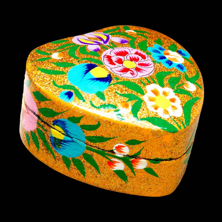 Caja de abalorios con forma de corazón con purpurina, 3 pulgadas para venta al por mayor de Honest love our planet