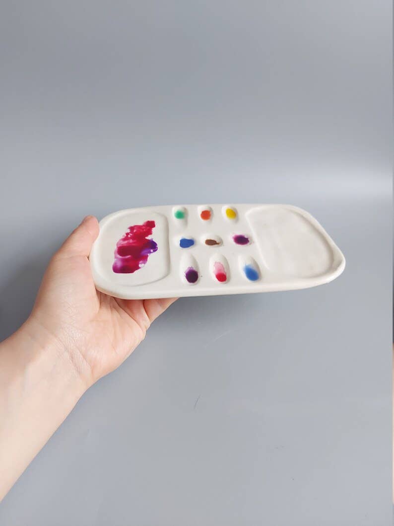Muddy Ceramic Limited – Großhandel Palette/Mischschale – Keramik-Palette für Aquarell- und Acrylfarben, handgefertigte Künstlerpalette1