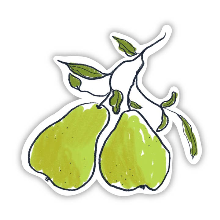 Adesivo sagomato a forma di coppia di pere per la vendita all'ingrosso da parte di Studio Conroy