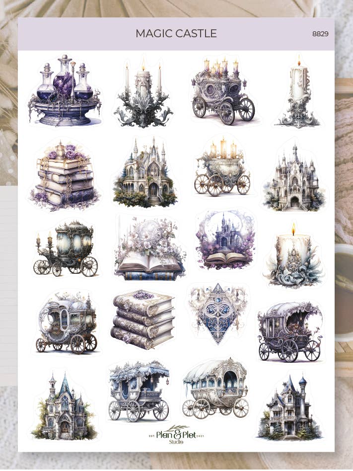 Castello magico | Adesivi per la vendita all'ingrosso da parte di Plan & Plot Studio