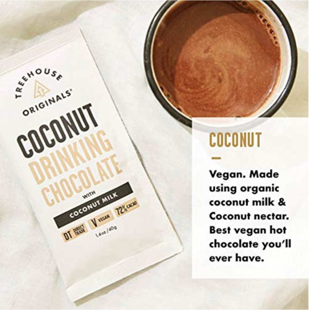Treehouse Originals - Wholesale Hot Cocoa Mix/Kit - Coconut Milk Organic Dark Hot Chocolate, Single Serving6
