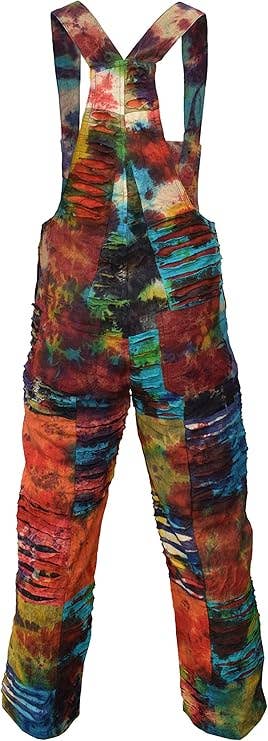 Gheri - Wholesale Overalls - Women's - Womens Tie Dye Ripped Patchwork Overalls Cotton Dungarees2