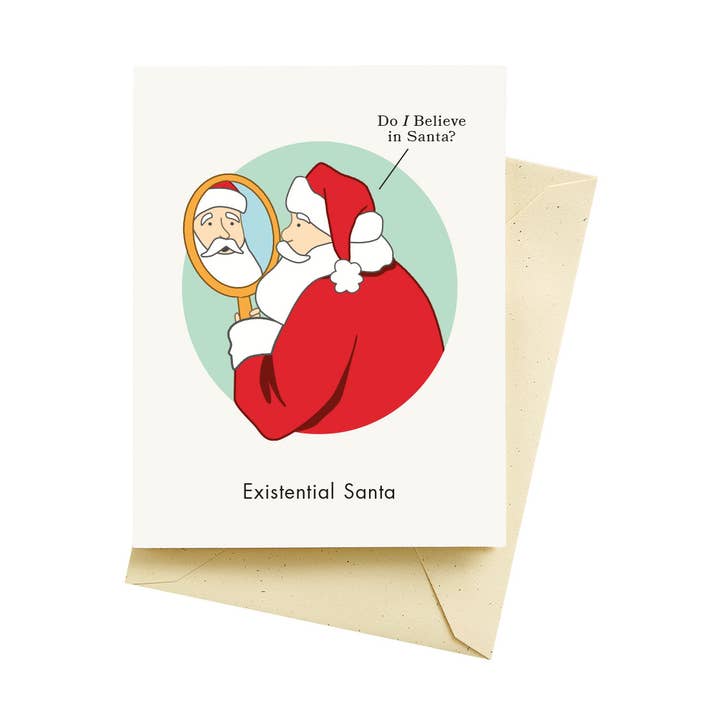 Existential Santa Holiday Cards for wholesale by Seltzer Goods