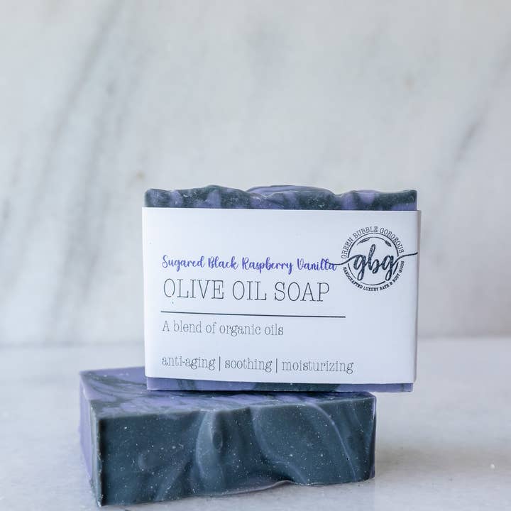Green Bubble Gorgeous - Wholesale Bar Soap - Sugared Black Raspberry Vanilla Olive Oil Soap0