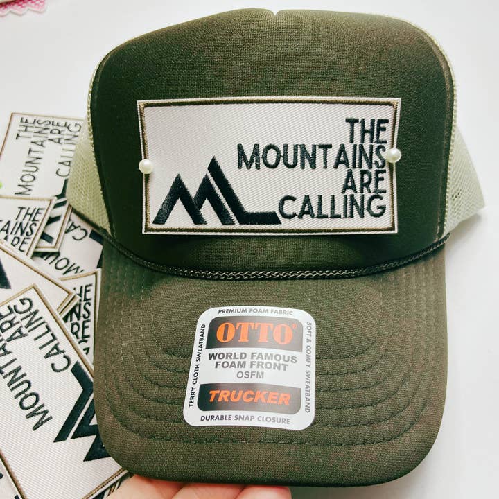 TEELUX - Wholesale Patch - 4" The Mountains Are Calling - Embroidered Hat Patch1