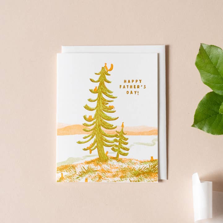 Homework Letterpress Studio - Wholesale Father's Day Card - Father's Day Tree | Hiking | Letterpress Card