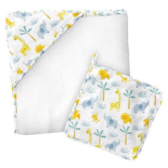 Stephen Joseph Gifts - Vente Sortie de bain - Enfant et bébé - Serviette à capuche en mousseline avec gant de toilette8