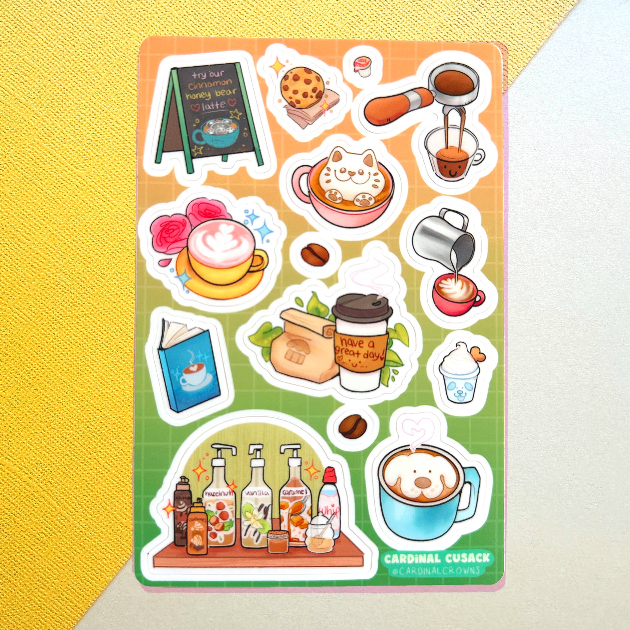 Coffee Shop Sticker Sheet for wholesale by cardinalcrowns