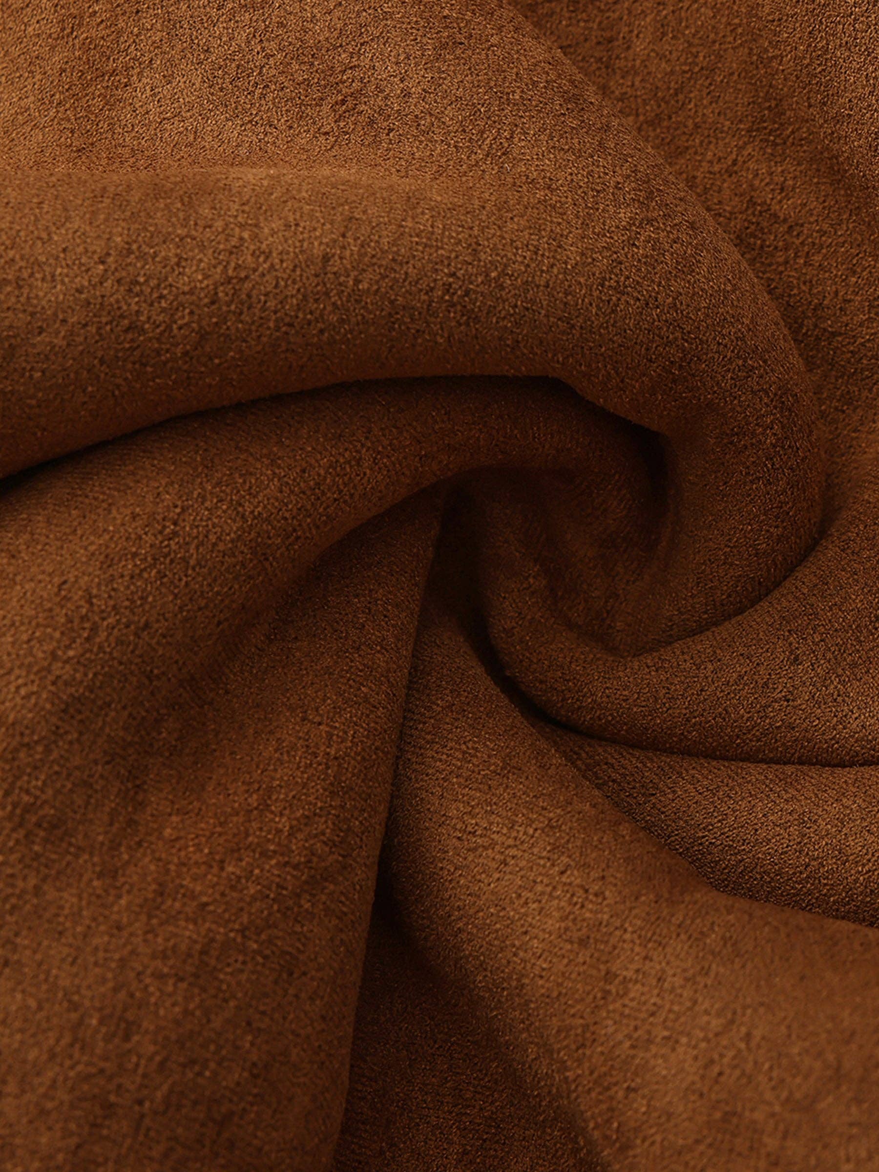 Marrón Chaqueta recortada oversize de piel sintética de borrego de venta al por mayor en Faire9