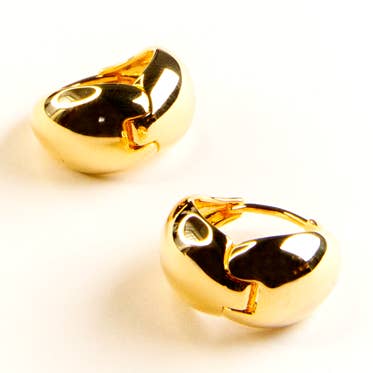 ISLA FULL MOON HUGGIE EARRINGS GOLD for wholesale on Faire0