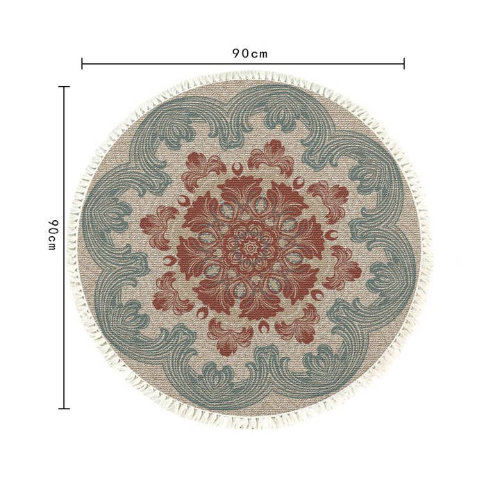SOGA International Pty Ltd - Wholesale Area rug - 90cm Mandala Round Rug Boho Design Hippie Area Rug Decor1