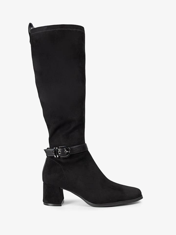 Black Flare High Suede Boot for wholesale by POPA
