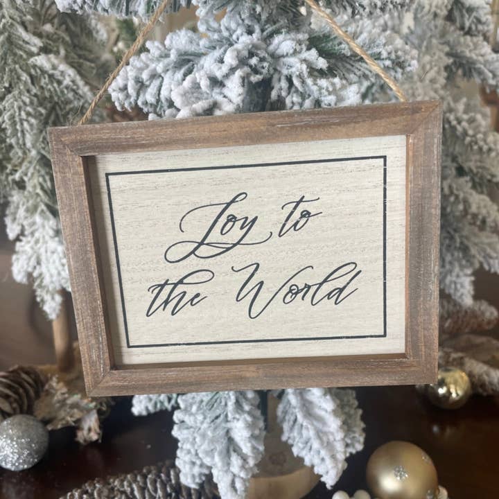 Collins Painting & Design - Wholesale Ornament - FR-3771 - Joy World White Wash Christmas Ornie