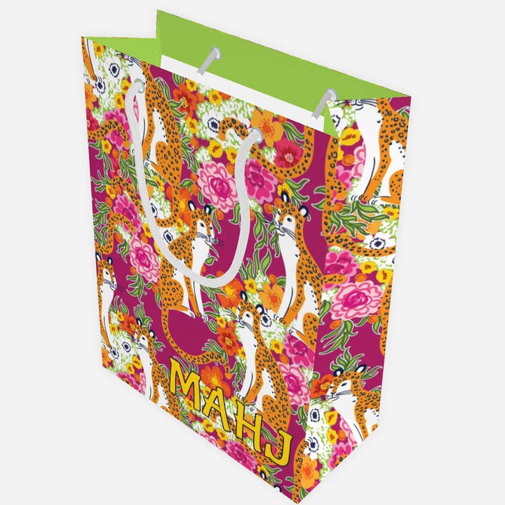 Hey Y'all Party - Wholesale Gift Bag - Mahjong Staffordshire Cheetah Chinoiserie Floral Gift Bag1