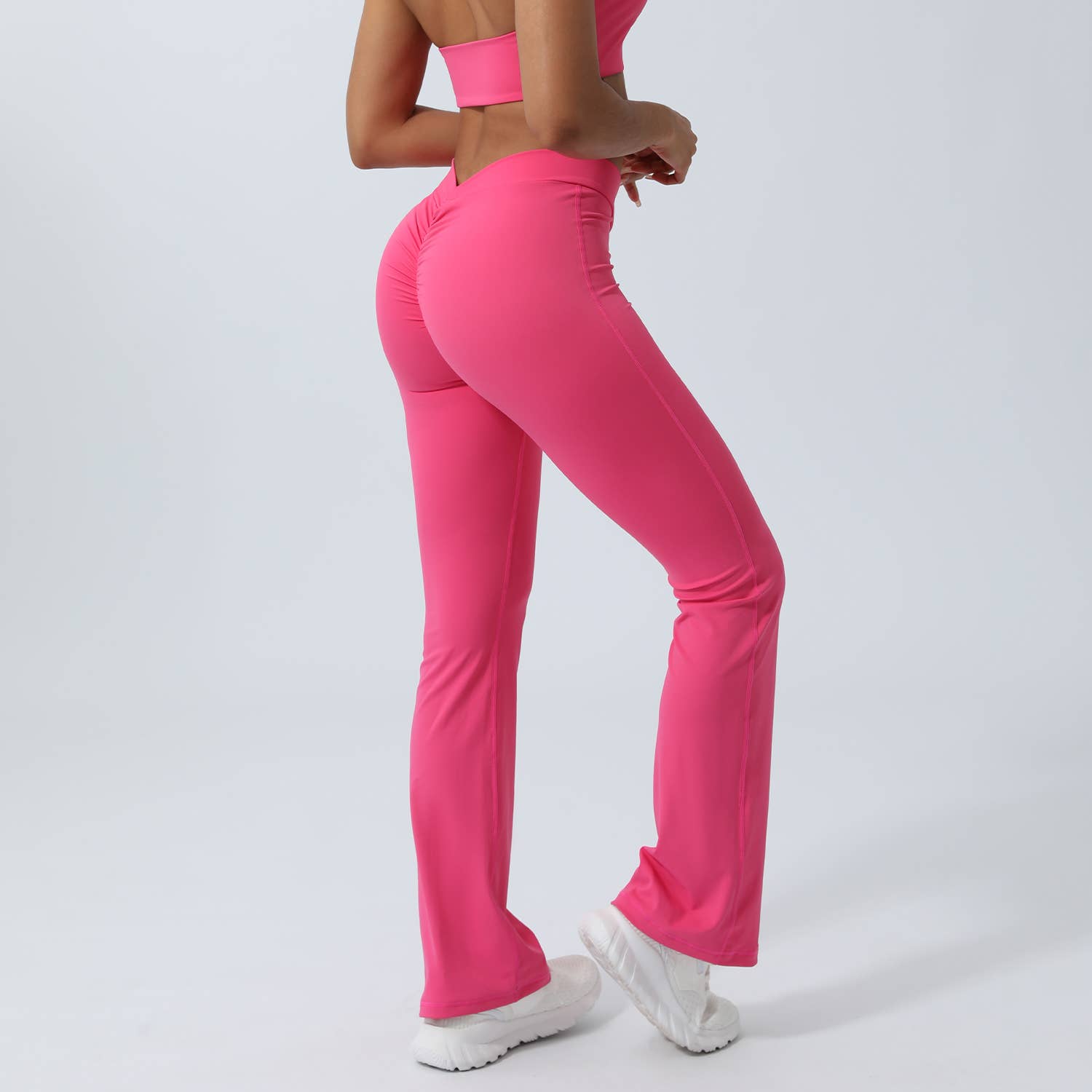 Sodalemon - Vente Pantalon de sport – femme - Legging de yoga pour femme à taille croisée et jambes évasées10