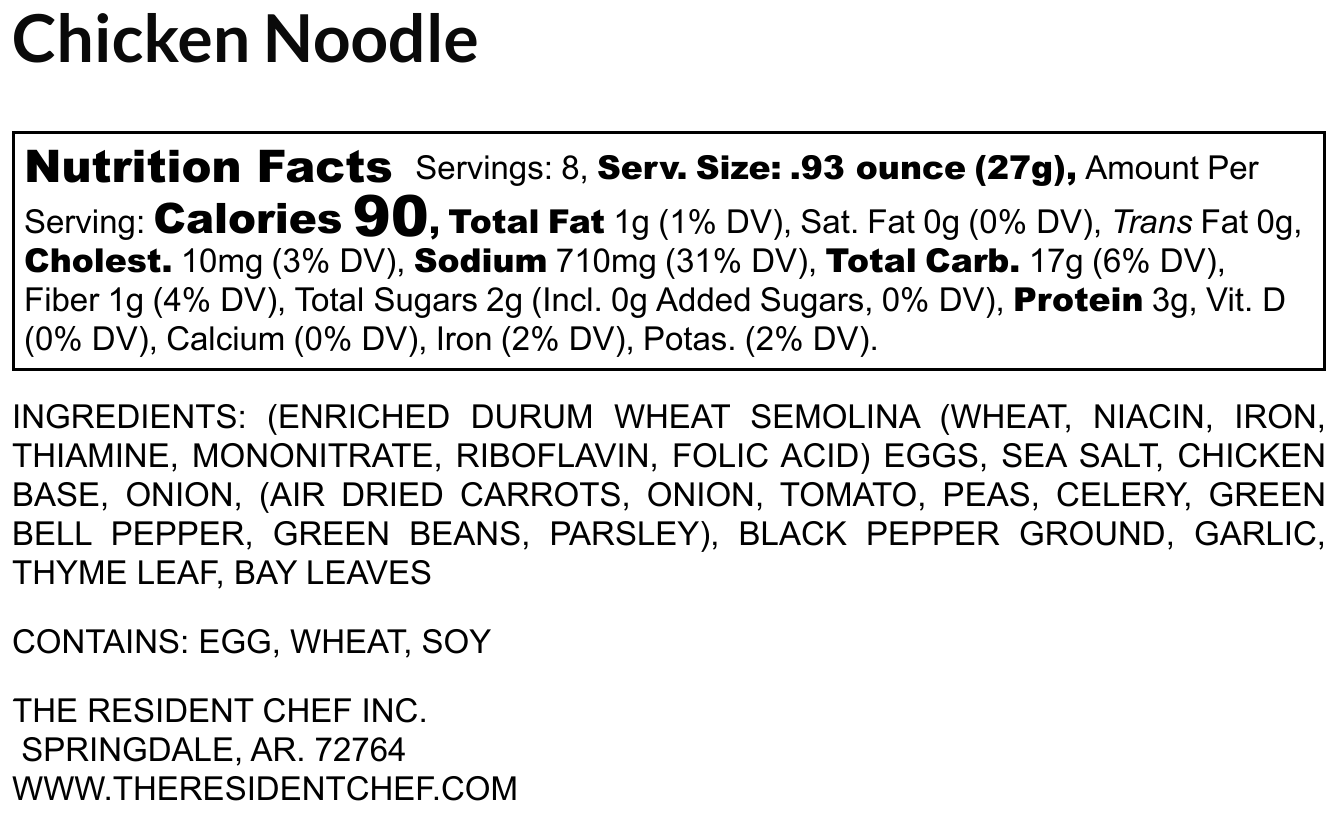 The Resident Chef - Wholesale Soup - Chicken Noodle Soup2