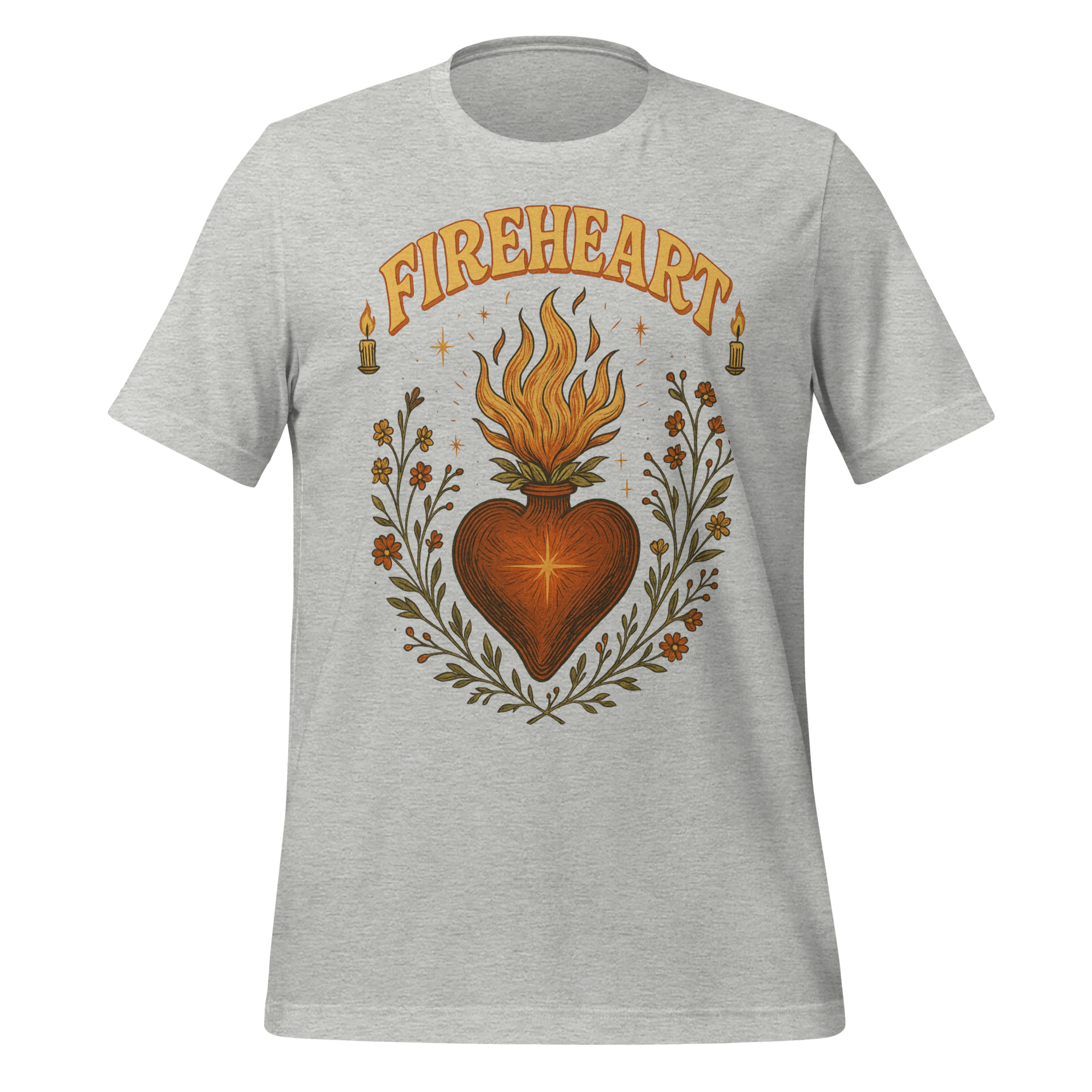 MagicMerchEmporium - Wholesale Screen Printed T-Shirt - Unisex - Fireheart Sacred Heart Tee7