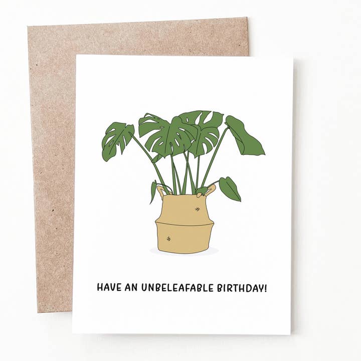 Tarjeta de cumpleaños de Monstera Planta para venta al por mayor de Nine Two Design