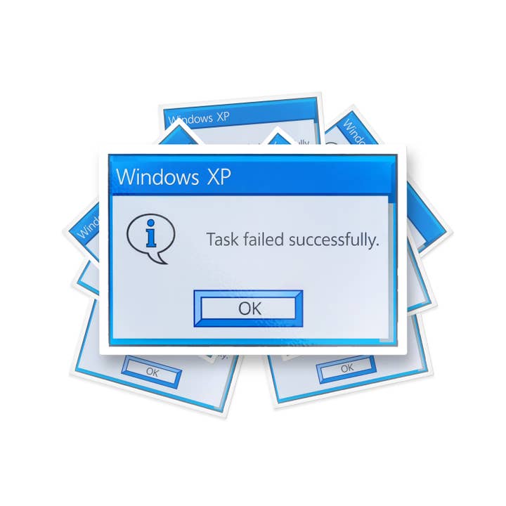 Sticker Bull - Wholesale Sticker - Windows XP Task Failed Successfully Funny Vinyl Sticker2
