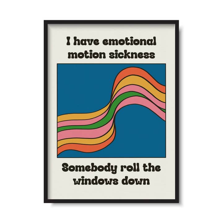 Motion Sickness Pheobe Bridges Inspired Print for wholesale by Twisted Rebel Designs