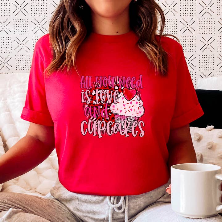 Cupcakes Valentine’s DTF Print for wholesale by Simple Tymes