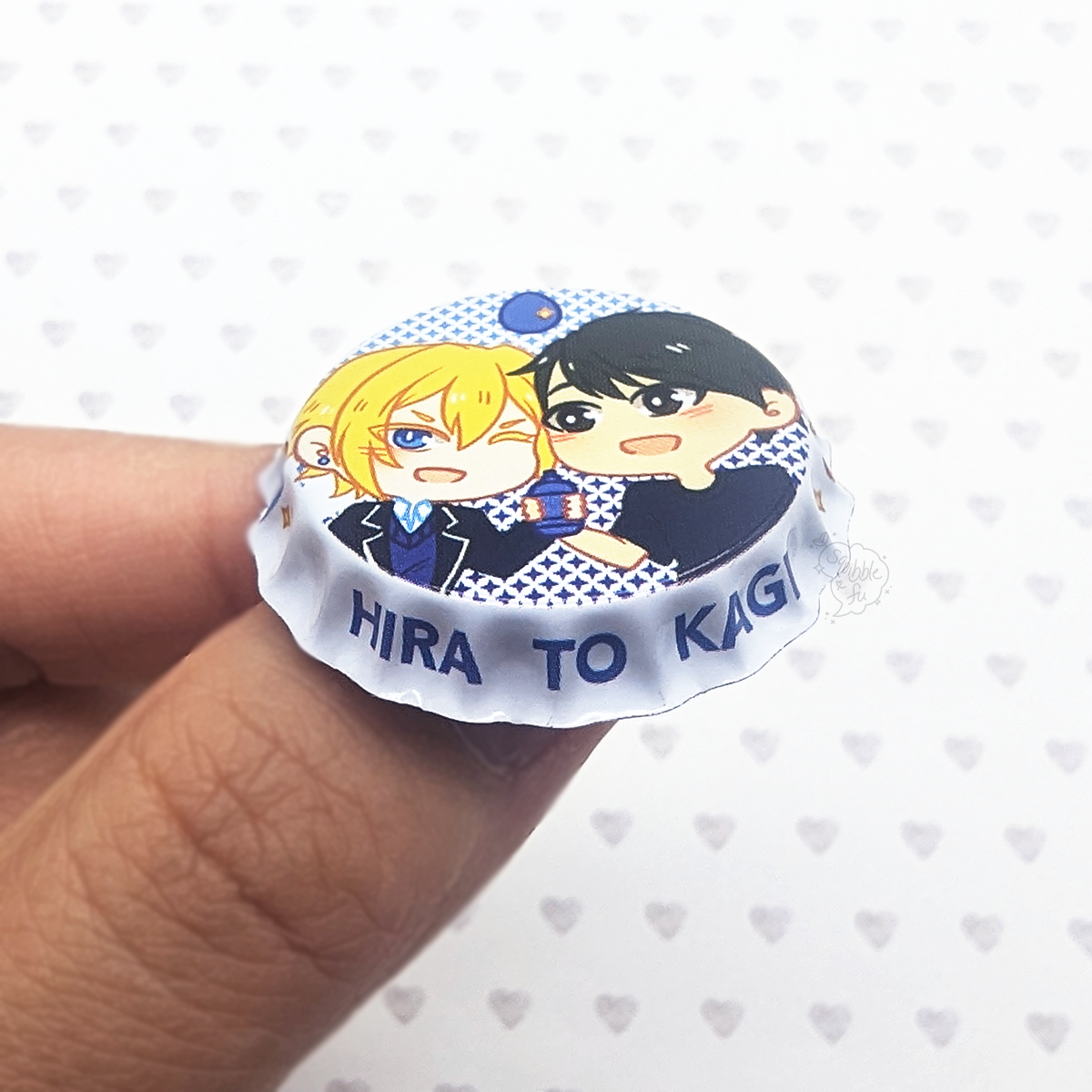 squibblefu - Wholesale Lapel Pin/Button - Pocari Sweet | Hirano to Kagiura | Bottle Cap Pin-back Button4