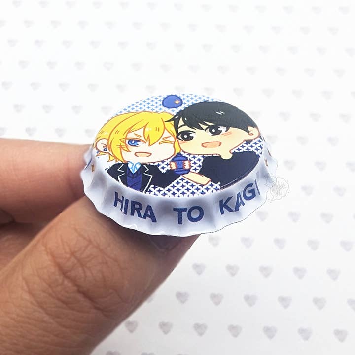 squibblefu - Wholesale Lapel Pin/Button - Pocari Sweet | Hirano to Kagiura | Bottle Cap Pin-back Button4