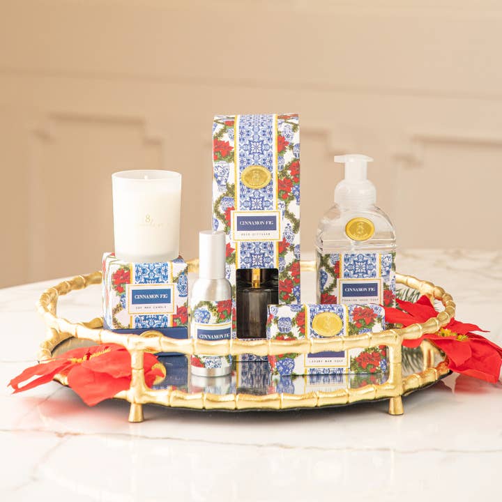 8 Oak Lane - Wholesale Decorative Tray - Gold Bamboo Round Mirrored Tray3