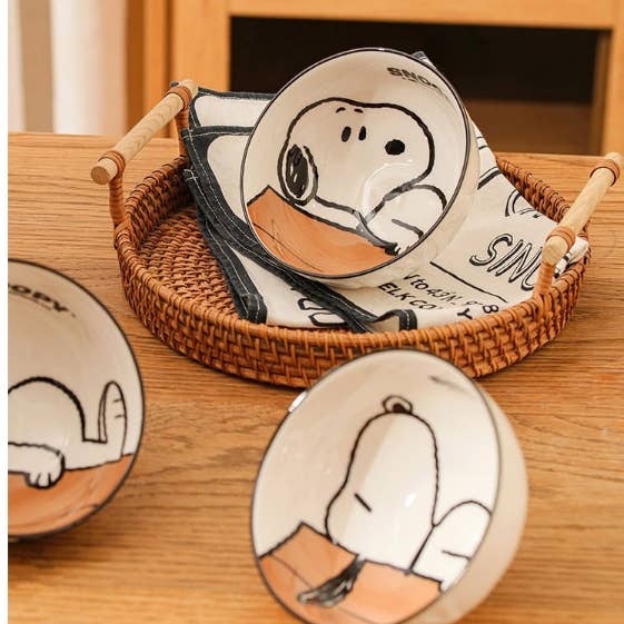 K_Wonderland - Wholesale Bowl - Snoopy Daily Kitchenware Ceramic Bowl 4PCS Gift Box SET