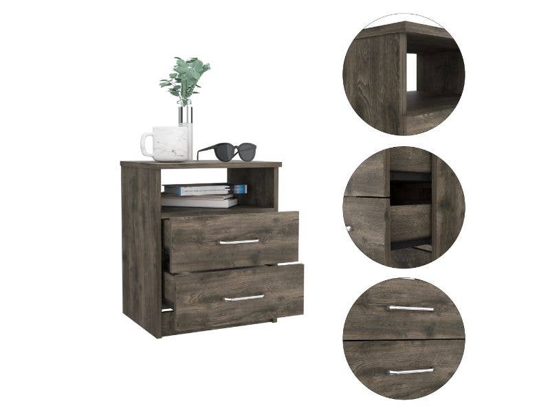 Depot E-Shop - Wholesale Bedroom Furniture - Salento Nightstand, 2 Drawers9