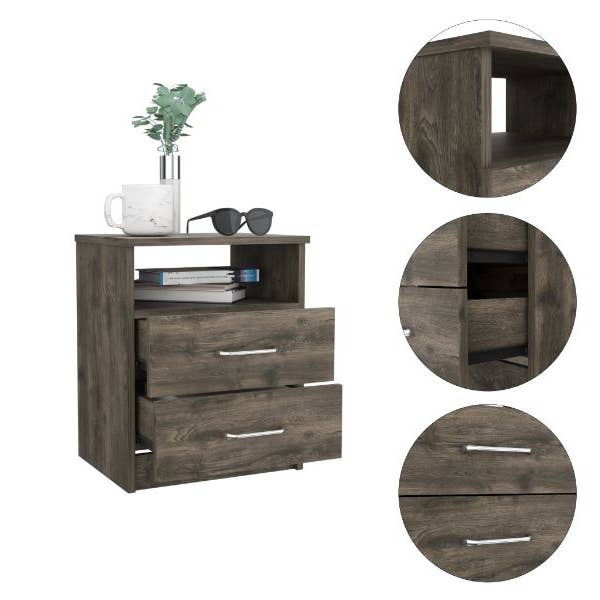 Depot E-Shop - Wholesale Bedroom Furniture - Salento Nightstand, 2 Drawers9