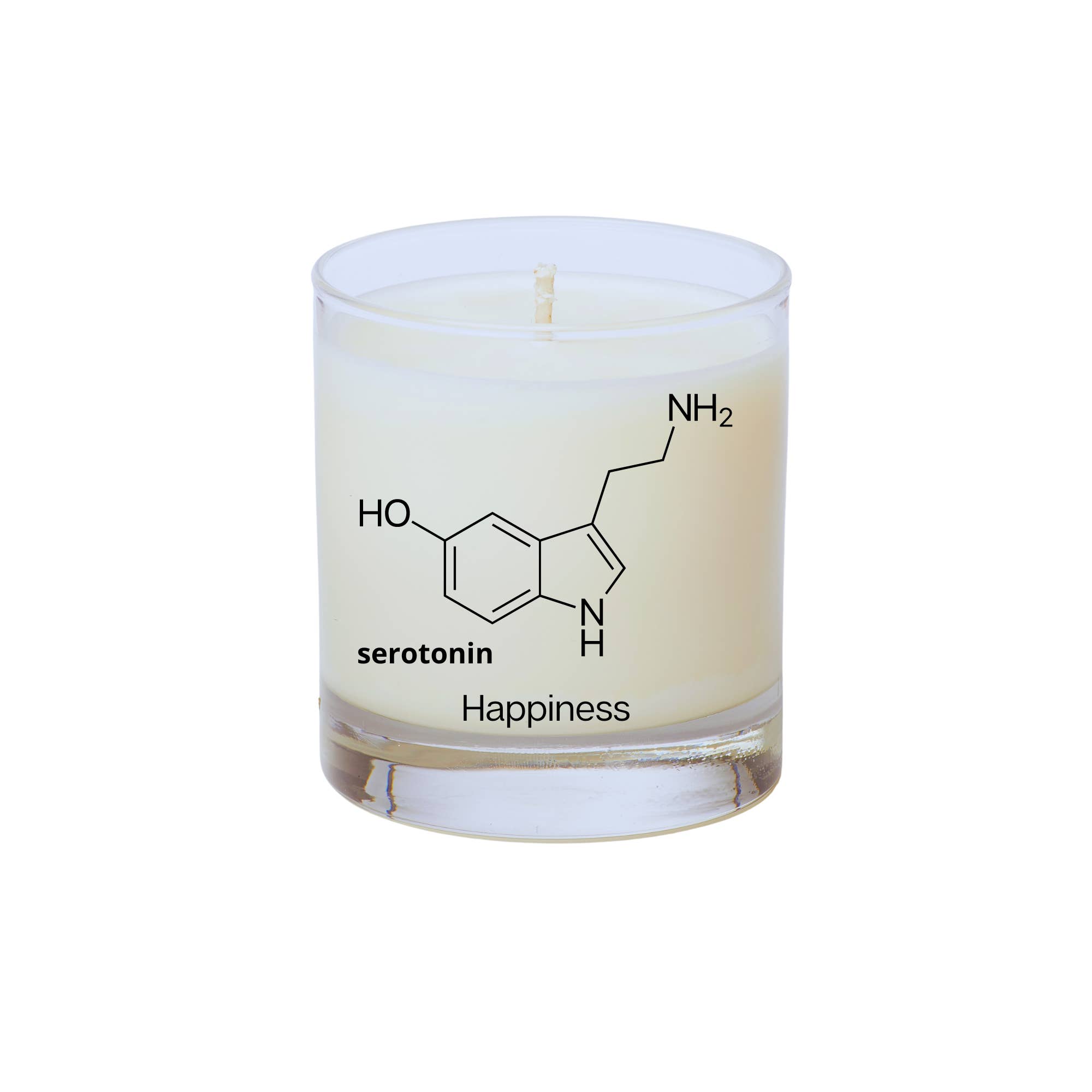 Out of Darkness Candle Co - Wholesale Jar/Filled Candle - Serotonin Molecule Soy Candle Science Chemistry Rock Glass