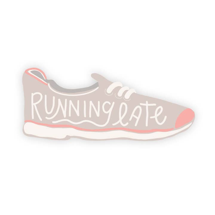 Autocollant en vinyle pour baskets tendance et mignon - Running Late pour la vente par funday goods