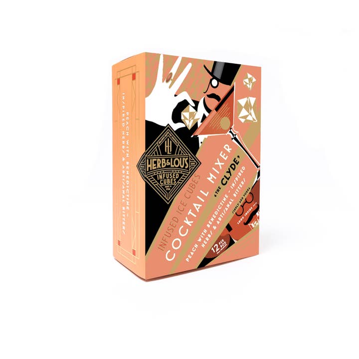 Herb & Lou's - Wholesale Cocktail Mix/Syrup - Peach Cosmopolitan Cocktail Mixer Cubes - 12-Cube Pack