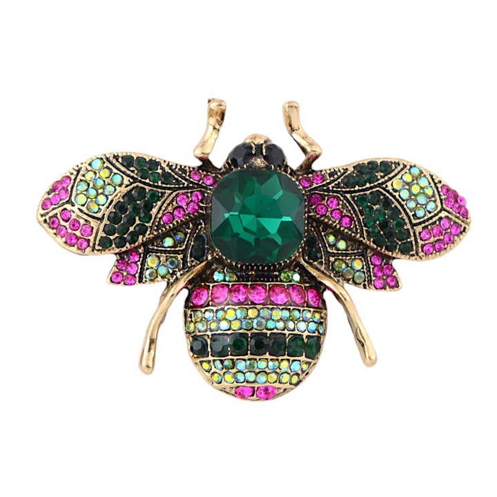 AK Brand – wholesale Brooch – Bee Brooch Pin Rhinestone Insect Flower Jewelry39